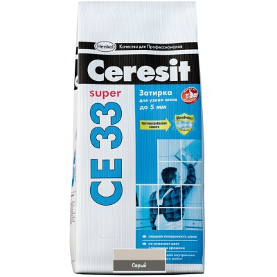 Затирка Церезит / Ceresit СЕ 33 Super 2кг серая